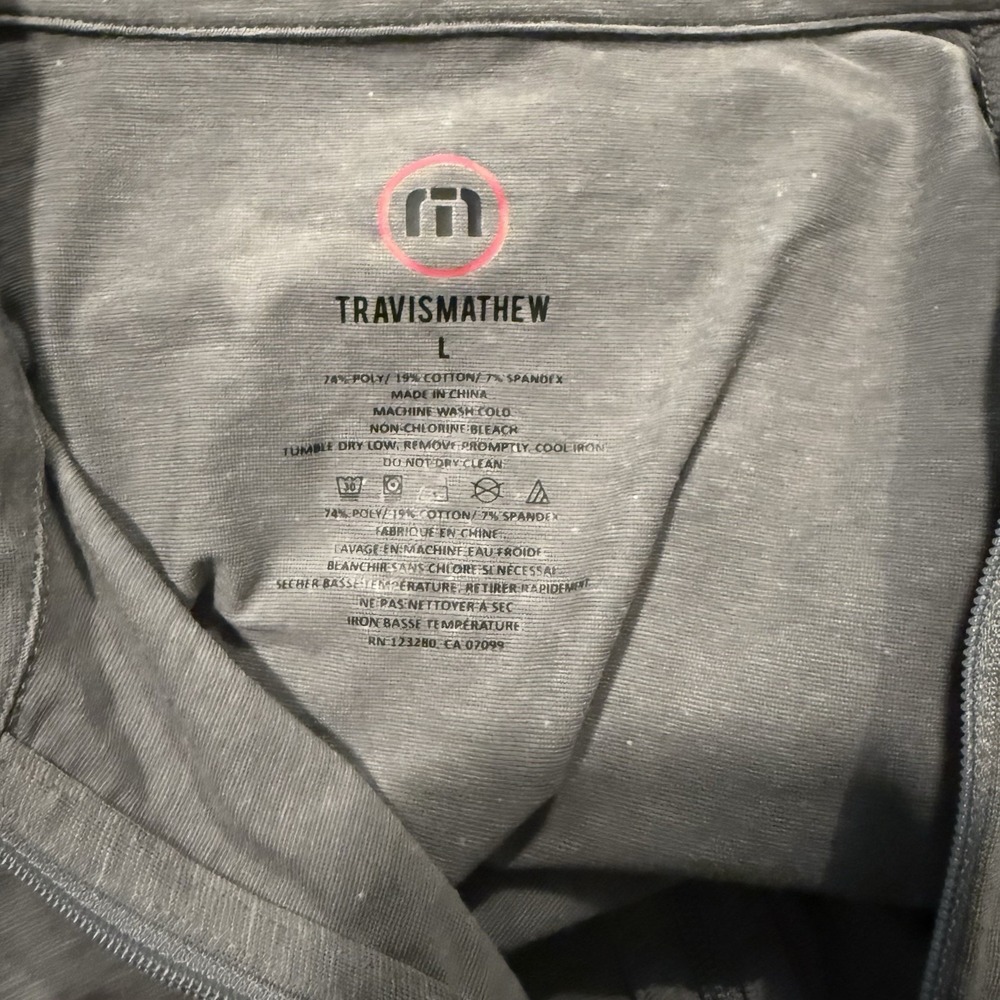 Travis Mathew‎ Shirt Yanks 777 Prestige Performance 1/2 Zip Golf Large New - Picture 3 of 7